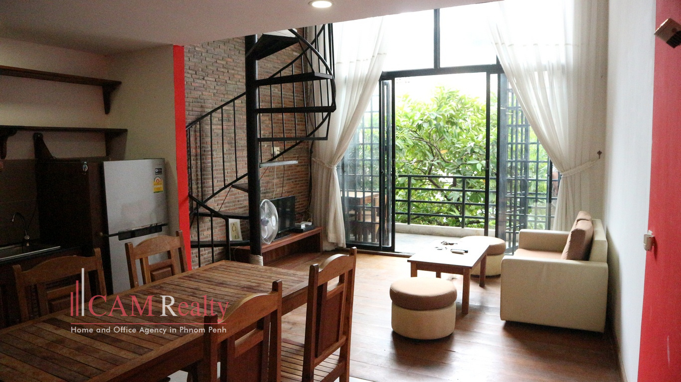 Toul Sleng area| Western style duplex 1 bedroom apartment available for rent| 500$/month