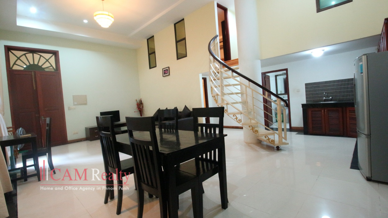 Daun Penh| Duplex style 3 bedrooms serviced apartment for rent in Phnom Penh