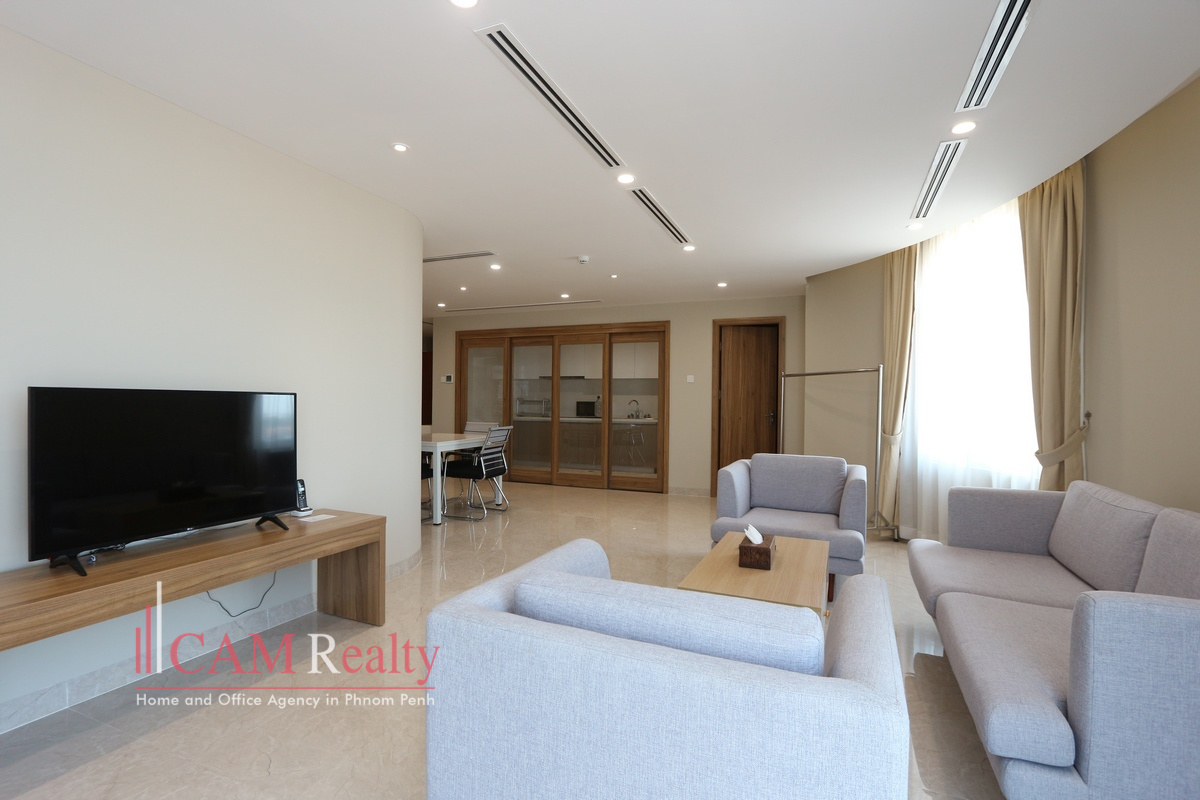 Diamond Island area| Luxurious 2 bedrooms serviced apartment for rent in Phnom Penh| Gym, Steam & Sauna|