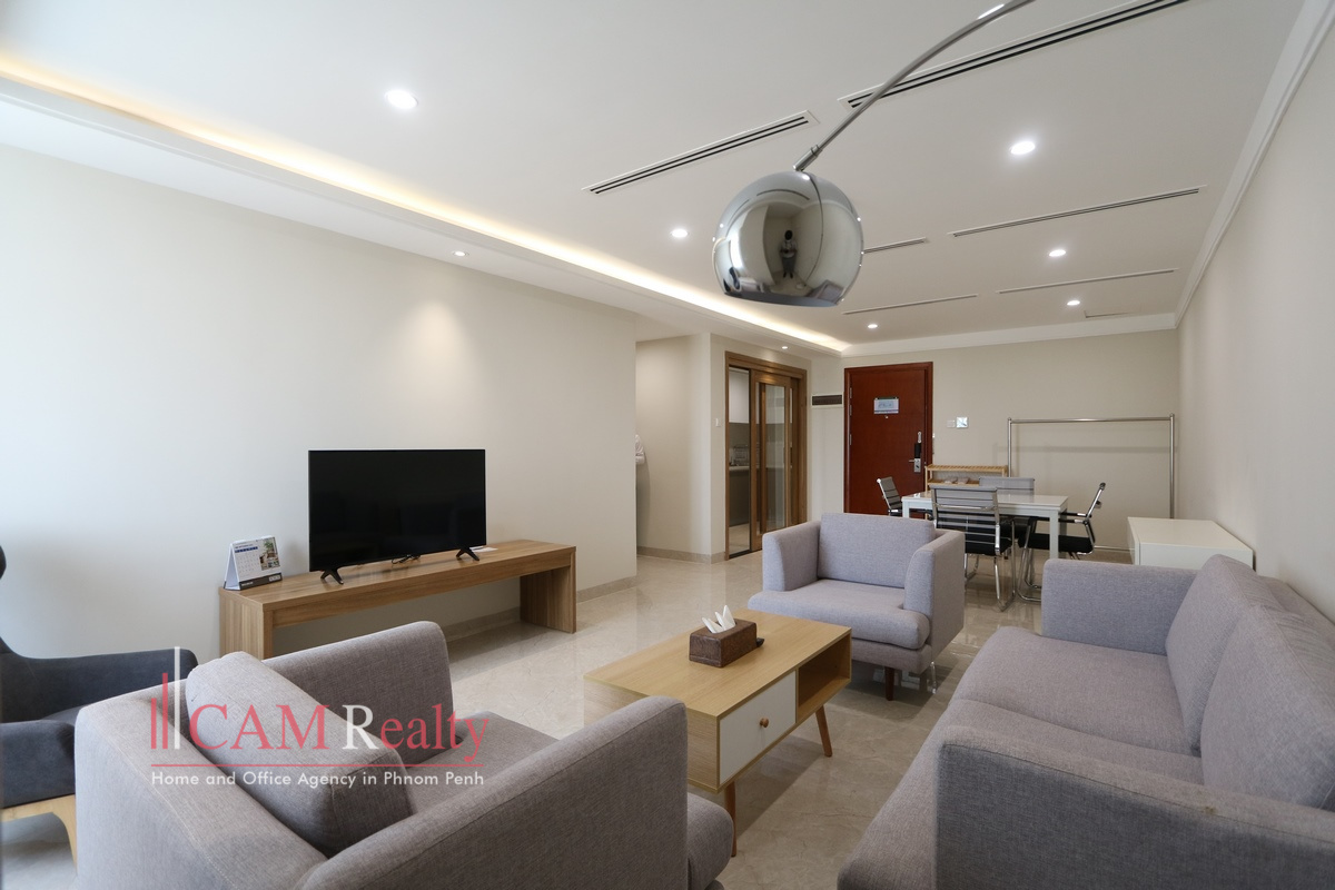 Diamond Island area| Modern style 2 bedrooms serviced apartment for rent in Phnom Penh| Gym, Steam & Sauna