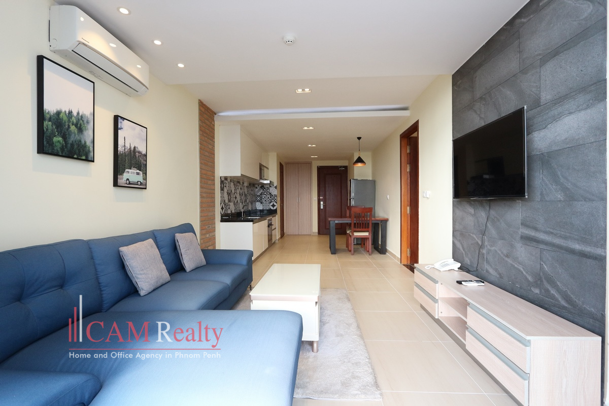 Near BKK1 | Modern style 1 bed serviced apartment for rent in Phnom Penh | Pool, gym, steam & sauna