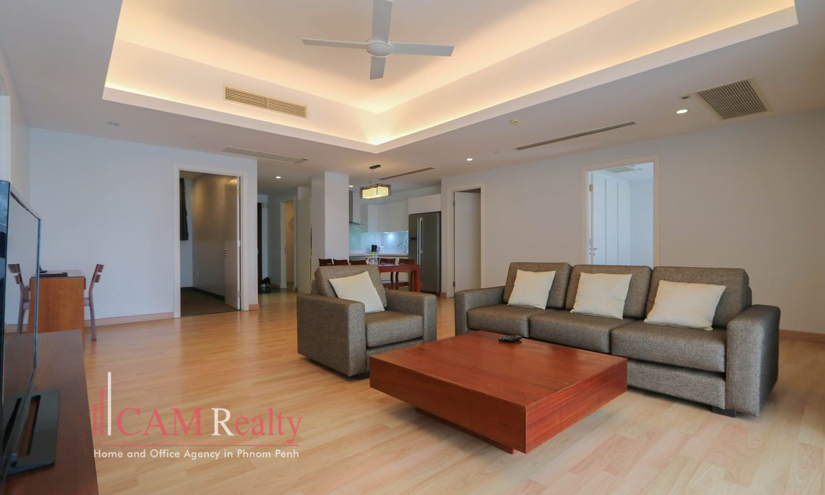 Luxurious 3 bedrooms serviced apartment for rent in Chroy Changvar, Phnom Penh
