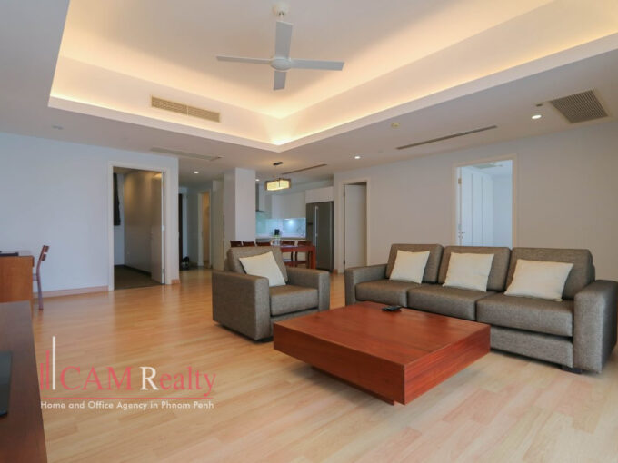 Luxurious 3 bedrooms serviced apartment for rent in Chroy Changvar, Phnom Penh