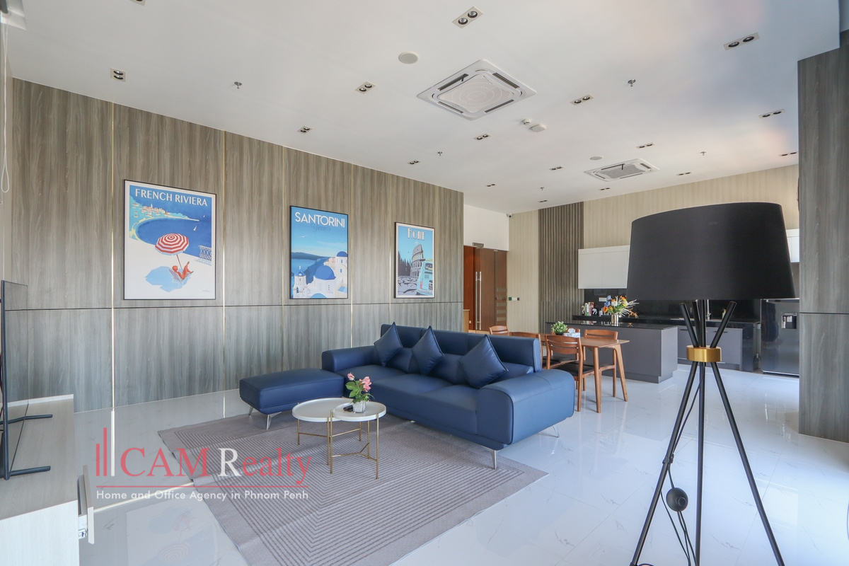 Near AEON 1 area| Brand new studio serviced apartment for rent in Phnom Penh| Swimming pool, gym and steam