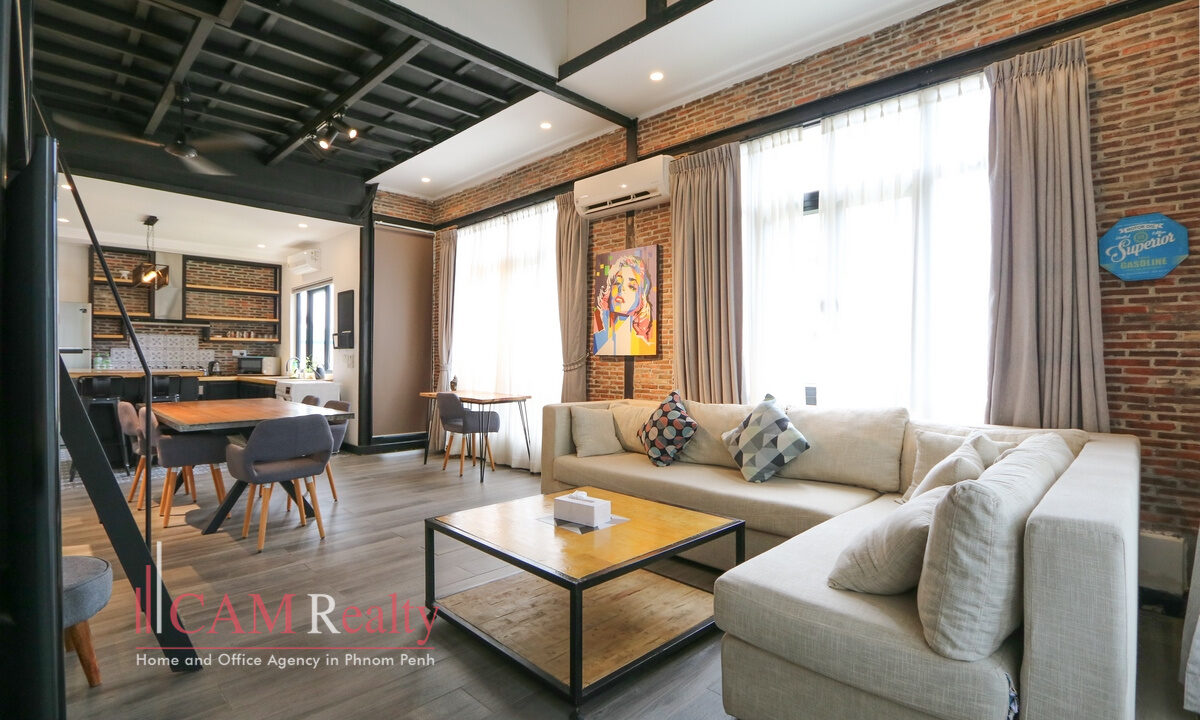 renovated duplex apartment for rent in BKK1, Phnom Penh - TH1416168