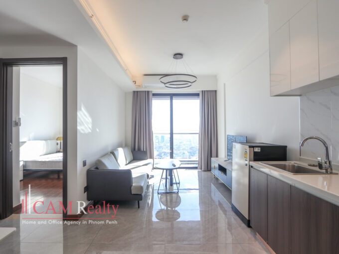 Border BKK1 | 1 bedroom condo on 43rd floor for rent at Agile Sky Residence