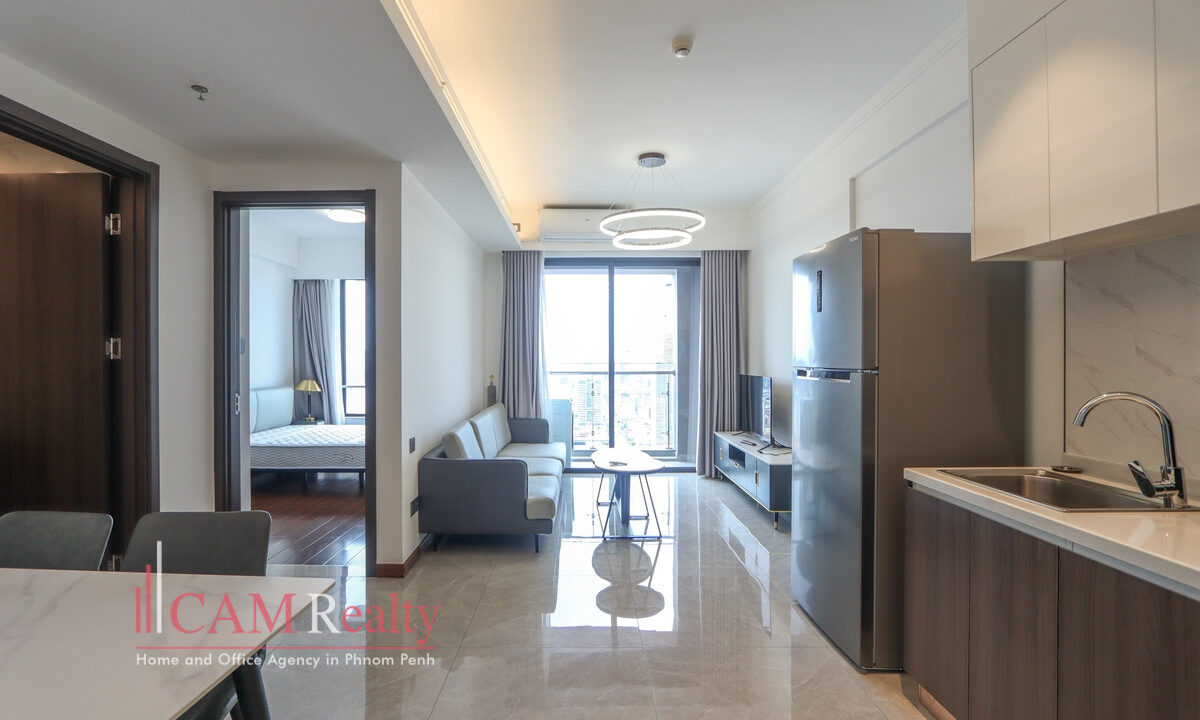 1 bedroom condo on 40th floor for rent at Agile Sky Residence in BKK3 (border BKK1), Phnom Penh - N3509168