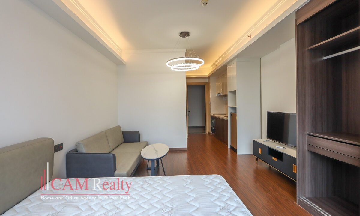 studio condo on 9th floor for rent at Agile Sky Residence in BKK3 (border BKK1), Phnom Penh - N3477168