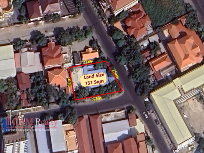 751 Sqm Corner Land For Sale In Sangkat Boeng Kak Ti Muoy