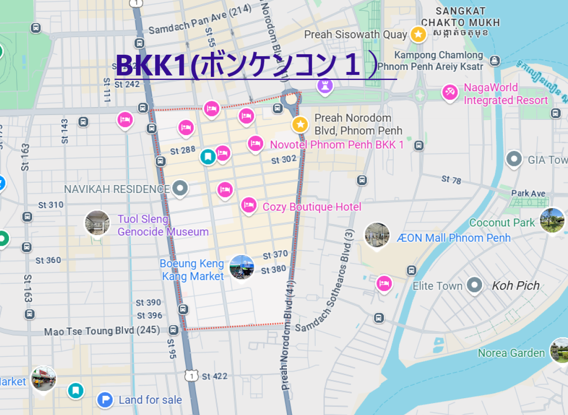 プノンペン・日本人に人気BKK1・サービスアパートメント物件