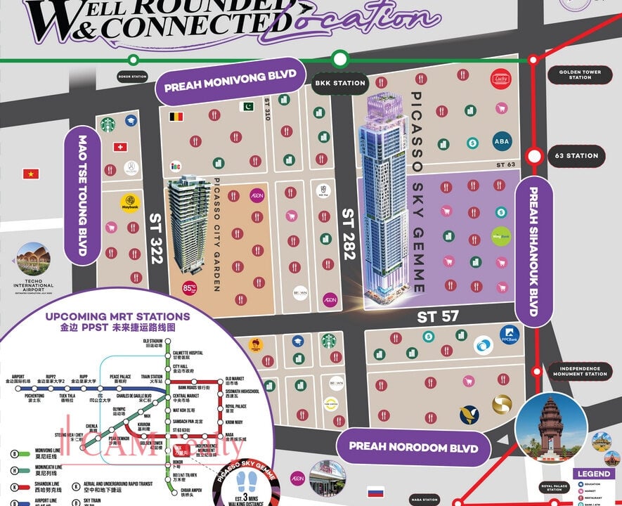 Picasso Sky Gemme: BKK1-Phnom Penh