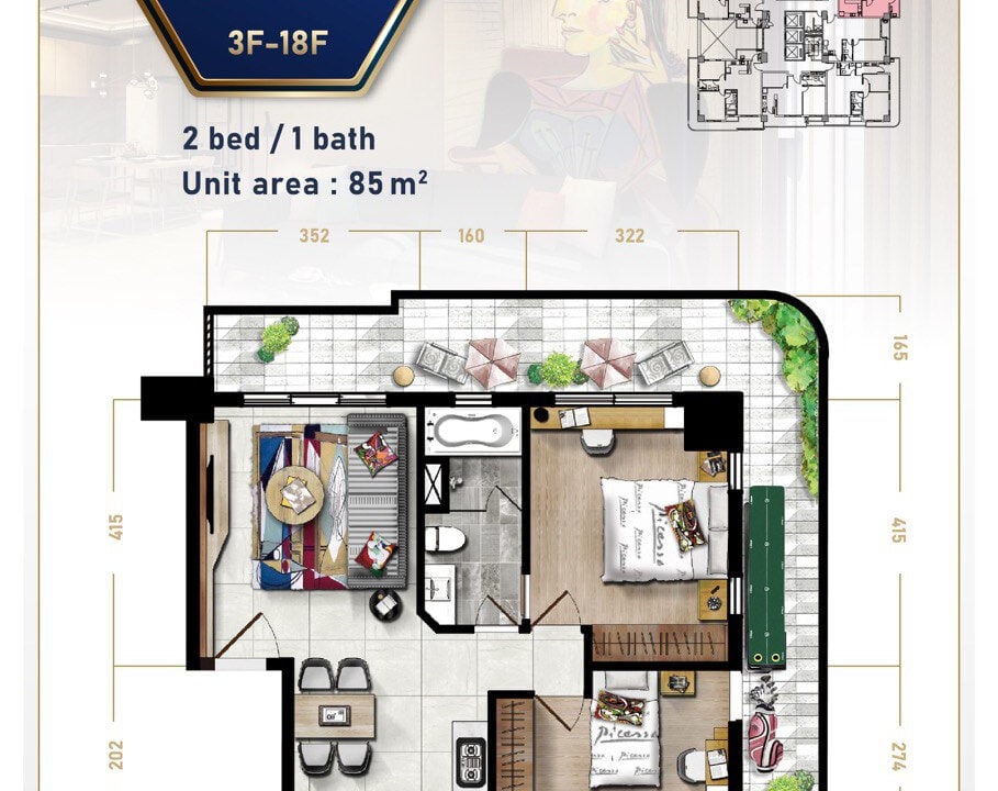 Picasso City Garden – Serviced Apartment in BKK1