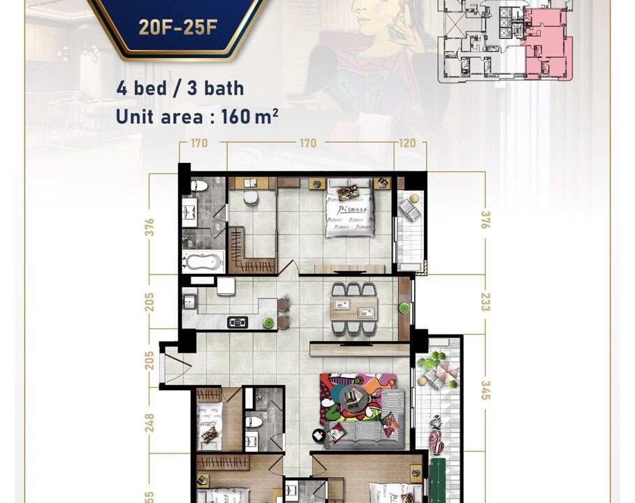 Picasso City Garden – Serviced Apartment in BKK1