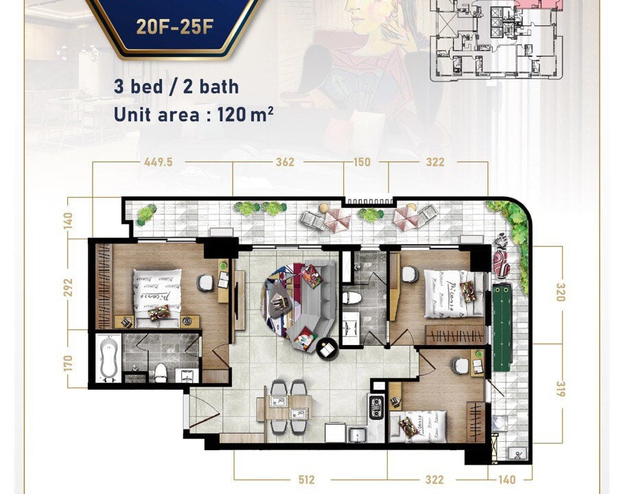 Picasso City Garden – Serviced Apartment in BKK1