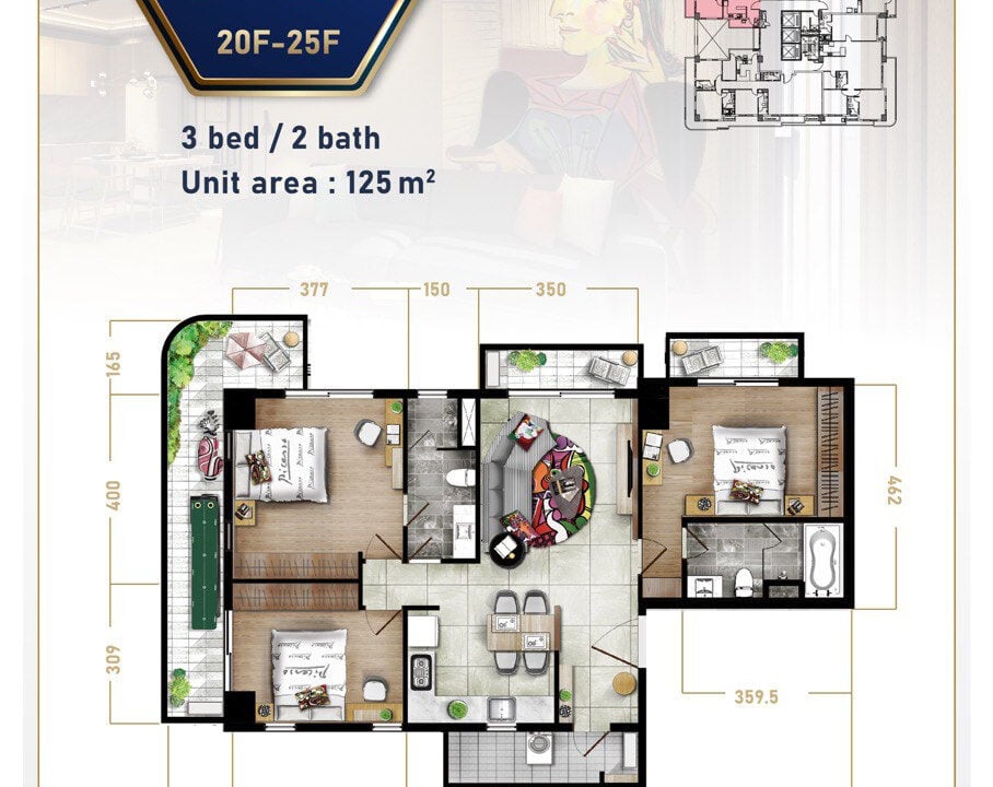 Picasso City Garden – Serviced Apartment in BKK1